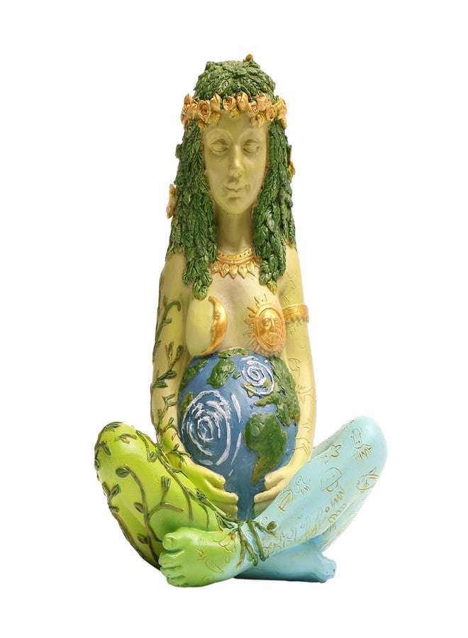 PSYHILAR Mother Earth Statue, 7" Fertility Gaia Goddess Statue, Nature Pregnant Wiccan Altar Supplies, Moon Yoga Alter Table Witchcraft - Image 1